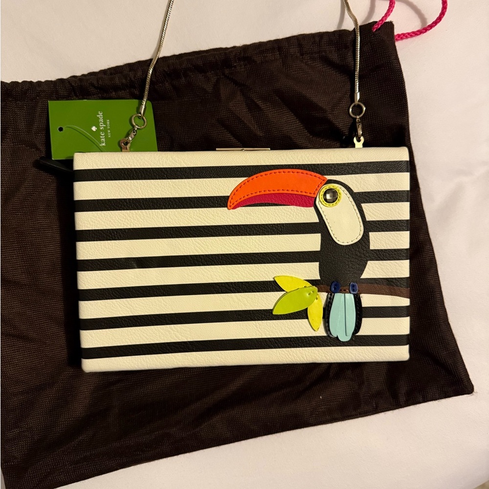 kate spade Toucan Emanuelle Montigo Avenue Striped Clutch